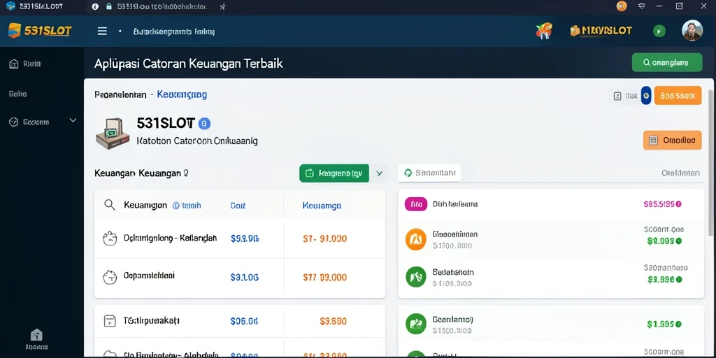 Tampilan antarmuka aplikasi Catatan Keuangan 531SLOT yang user-friendly.