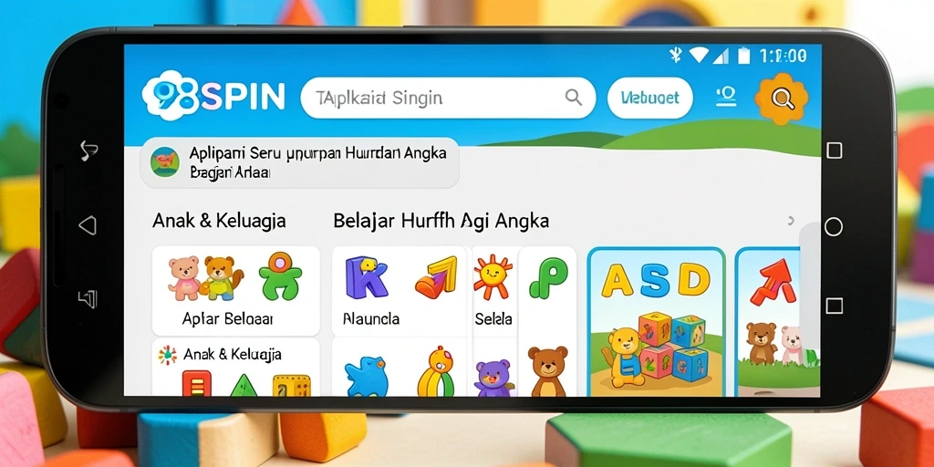 Screenshot antarmuka 98SPIN yang menampilkan fungsi belajar interaktif.