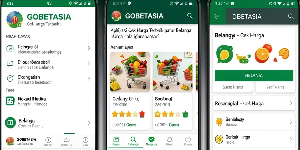 Antarmuka GOBETASIA yang mudah digunakan dengan fitur Cek Harga.