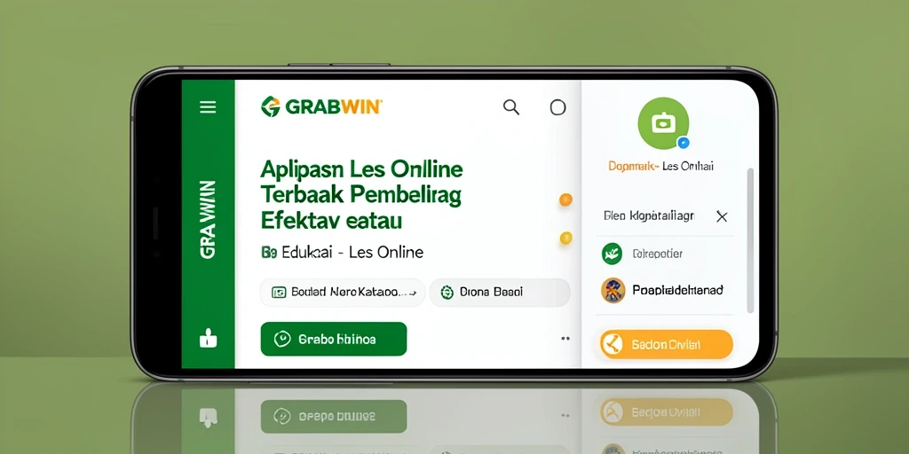 Tampilan antarmuka GRABWIN yang user-friendly untuk Les Online.