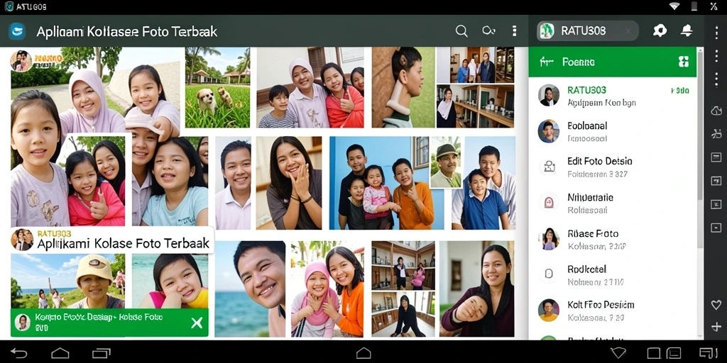 Antarmuka pengguna RATU303 dengan berbagai pilihan kolase foto.