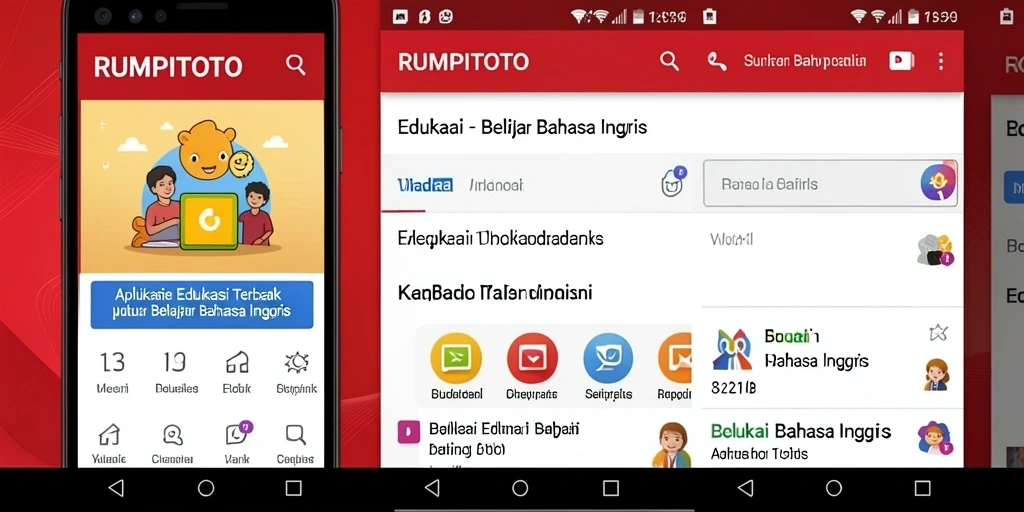 Antarmuka RUMPITOTO yang interaktif untuk belajar Bahasa Inggris.