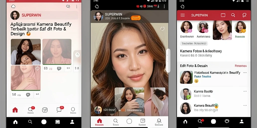 Antarmuka pengguna aplikasi SUPERWIN yang memudahkan pengeditan foto.