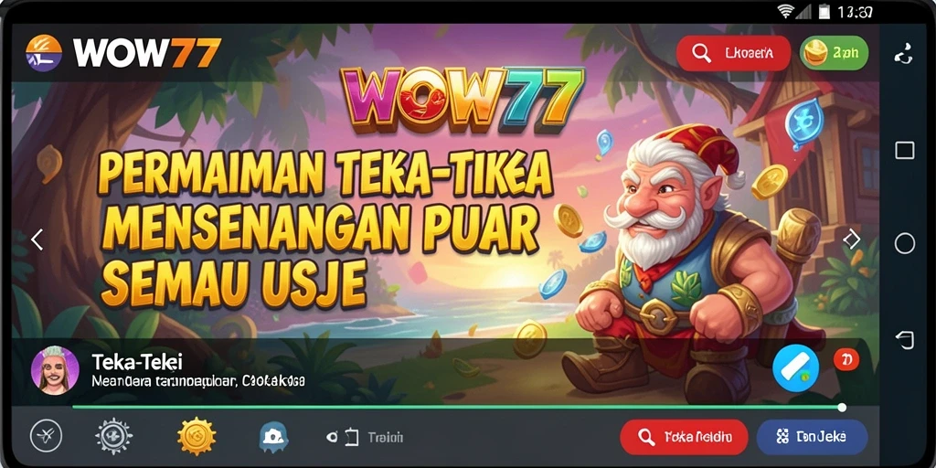 Antarmuka permainan Teka-Teki yang menarik dan interaktif.